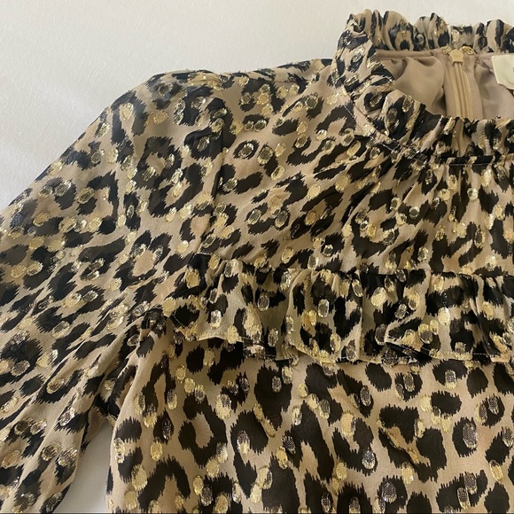 Kate Spade Long sleeve leopard print dot minidress size small - Picture 10 of 10